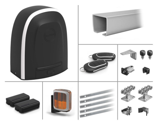 ALUTECH Комплект системы 6 метров для откатных ворот весом до 450 кг. с приводом RTO-500 и 5 рейками, фотоэлементами и сигнальной лампой